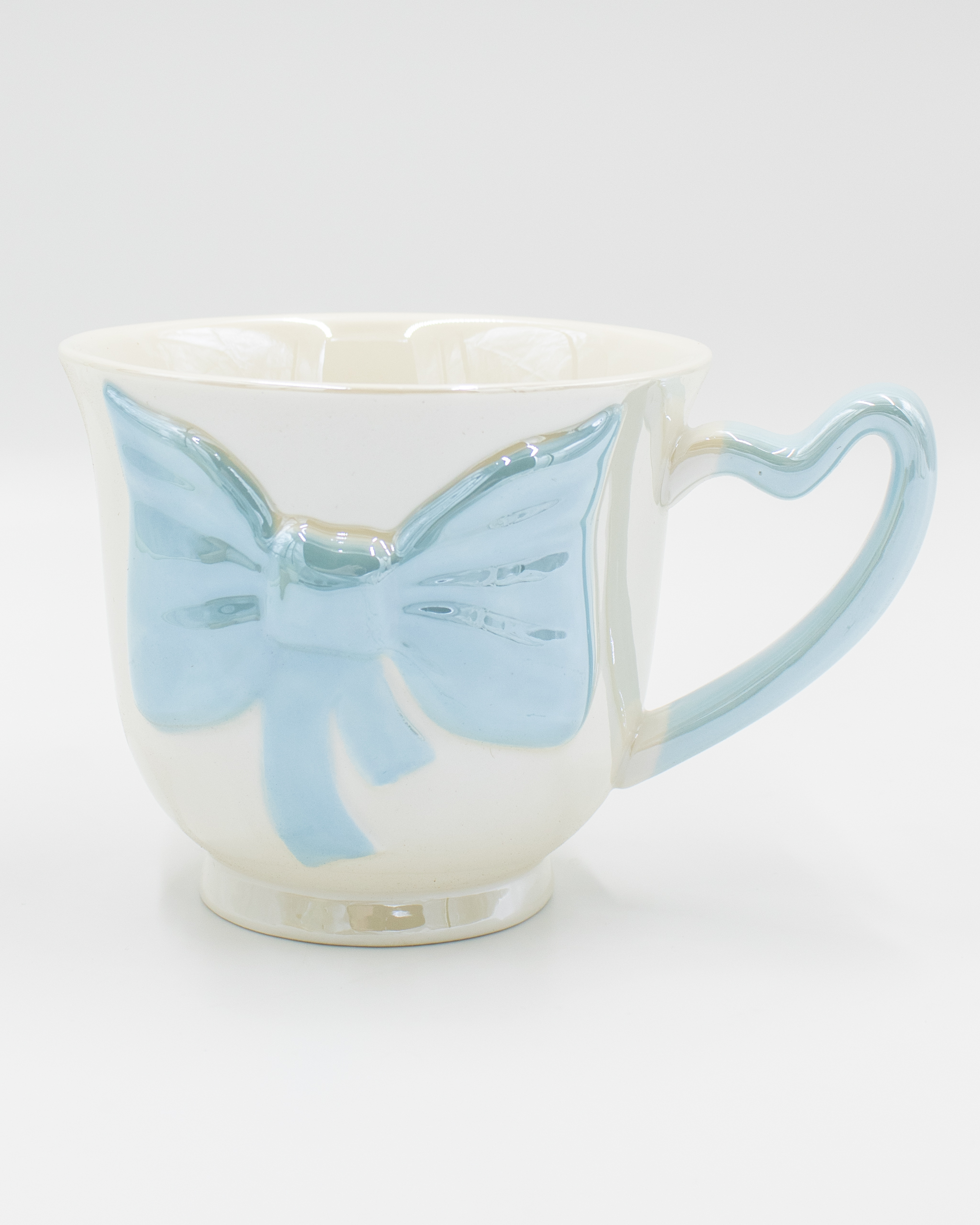 Big Pearly Bow Mug - Light Blue
