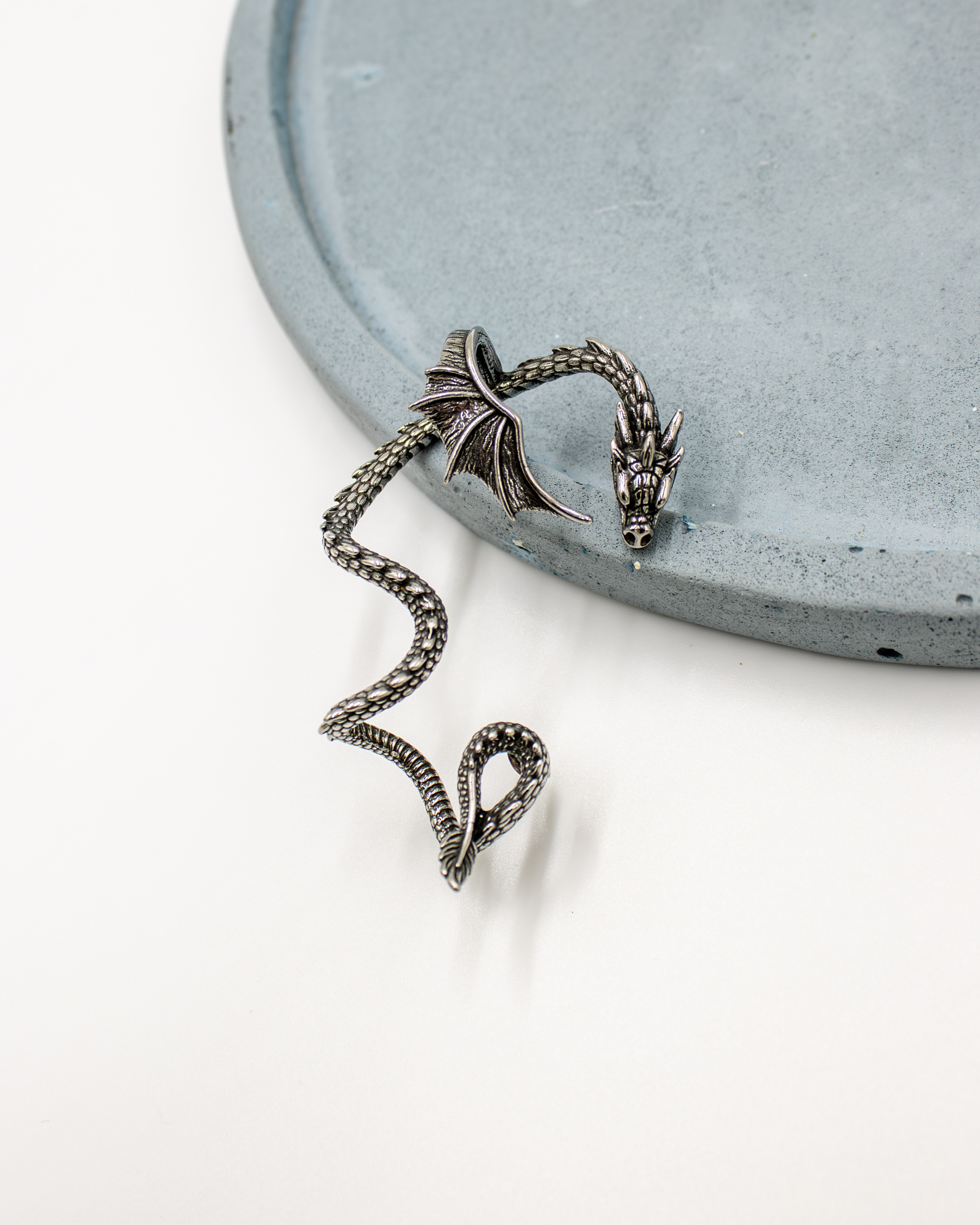 Silver Dragon Earring